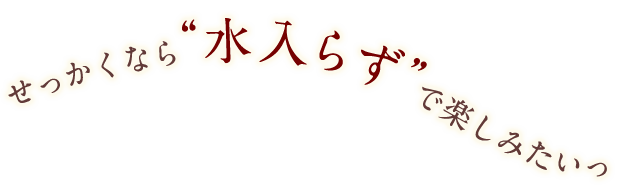 “水入らず”で楽しみたいっ